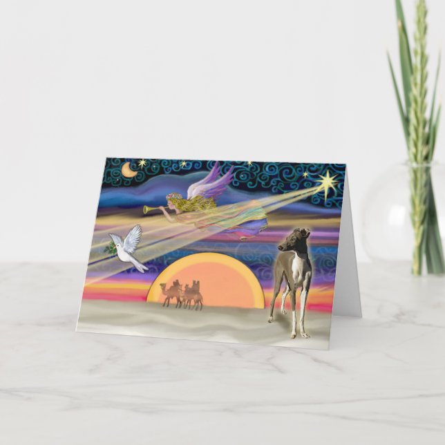 Cartão De Festividades Christmas Star - Italian Greyhound 1 (Frente)