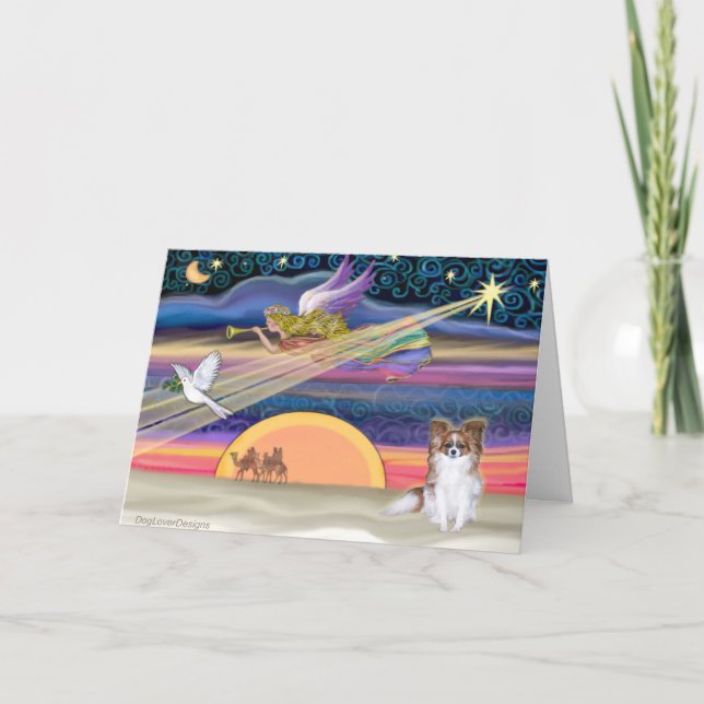 Cartão De Festividades Christmas Star - Papillon (red sable) - (Frente)