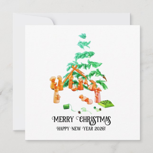 Cartão De Festividades Christmas Sticker (Frente)