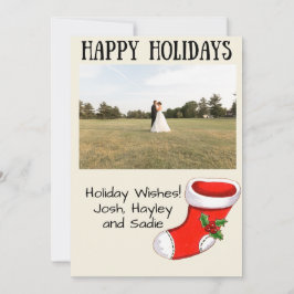 Cartão De Festividades Christmas Stocking Holiday Photo Card