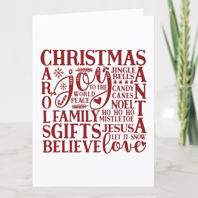 Cartão De Festividades Christmas Subway Art | Fun Simple Minimalist (Criador carregado)