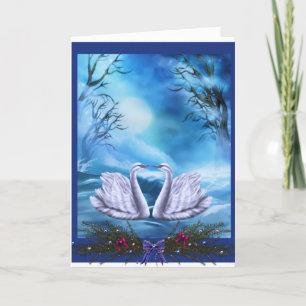 Cartão De Festividades Christmas Swans Greeting Card