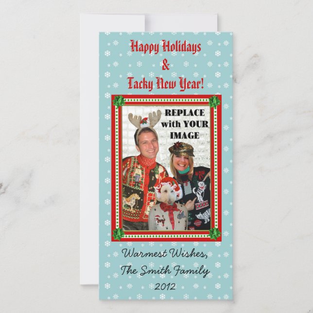 Cartão De Festividades Christmas Sweater-izer Snowflake Photo Card (Frente)