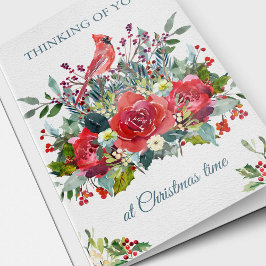 Cartão De Festividades Christmas Sympathy Card | Bouquet & Cardinal