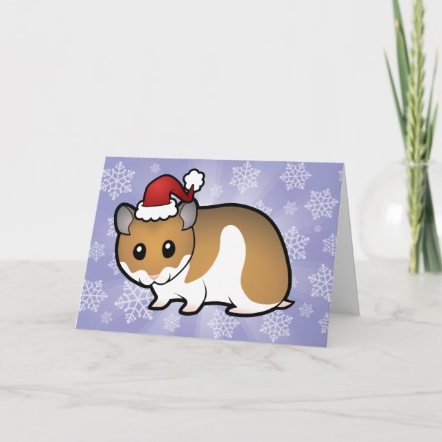 Cartão De Festividades Christmas Syrian Hamster (Frente)