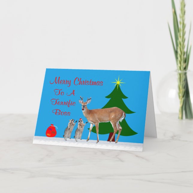Cartão De Festividades Christmas To Boss Greeting Card (Frente)