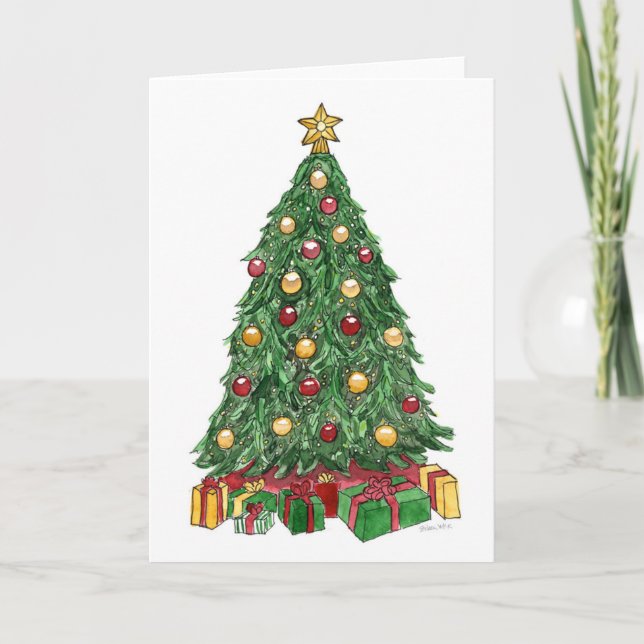 Cartão De Festividades Christmas Tree (Frente)