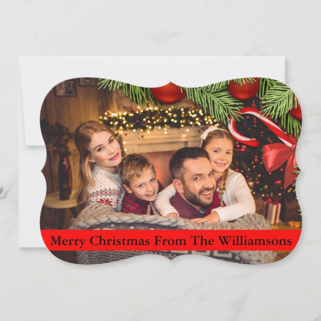 Cartão De Festividades Christmas Tree and Candy Cane Border Fancy Cut (Frente)