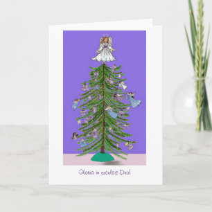 Cartão De Festividades Christmas Tree Angels