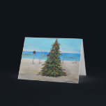 Cartão De Festividades Christmas Tree at the Beach<br><div class="desc">Hermosa Beach,  CA puts up a Christmas tree just like this one every year.</div>