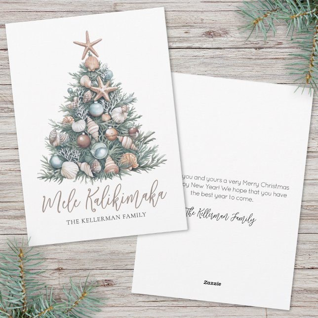 Cartão De Festividades Christmas Tree Beach Mele Kalikimaka (Christmas Tree Beach Mele Kalikimaka Holiday Card )