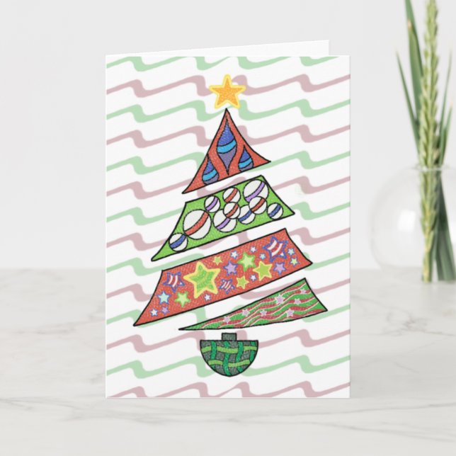 Cartão De Festividades Christmas tree card (Frente)