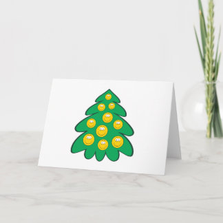 Cartão De Festividades Christmas Tree Face