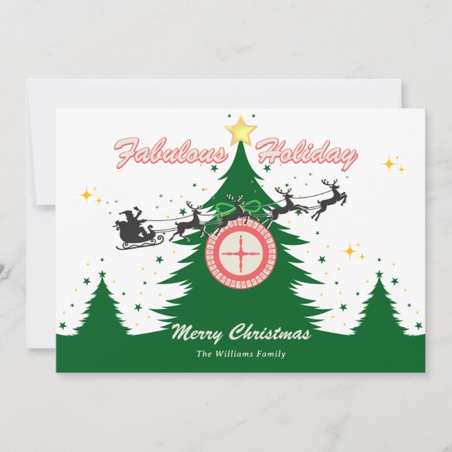 Cartão De Festividades Christmas Tree French Roulette Casino Style (Frente)