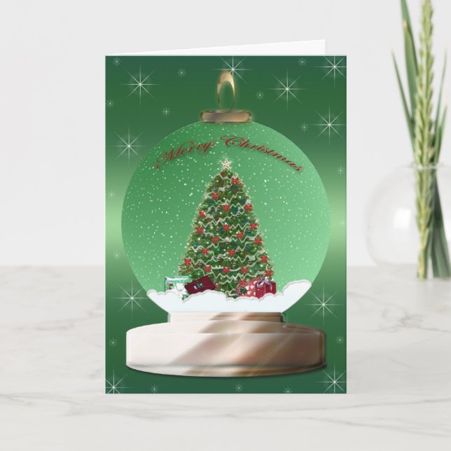 Cartão De Festividades Christmas Tree Globe Card (Frente)