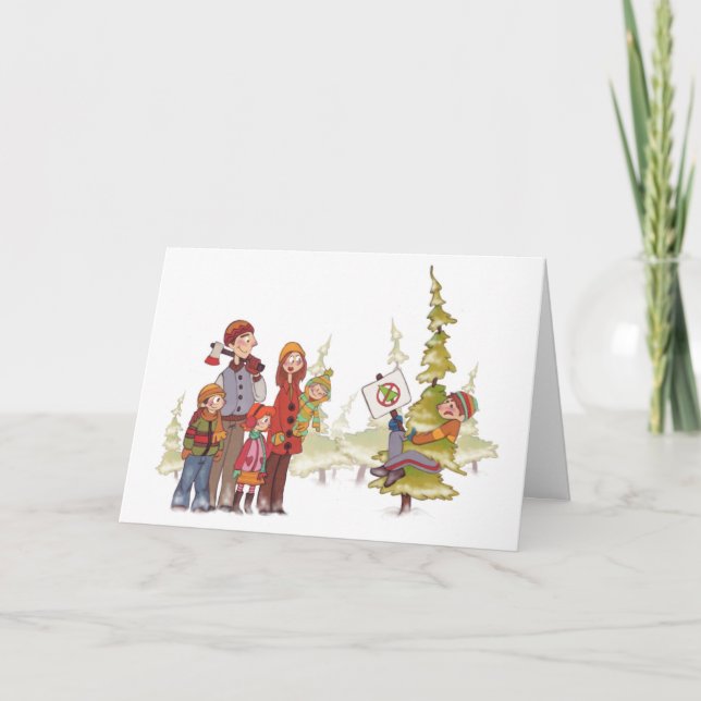 Cartão De Festividades Christmas Tree Hugger Holiday card (Frente)