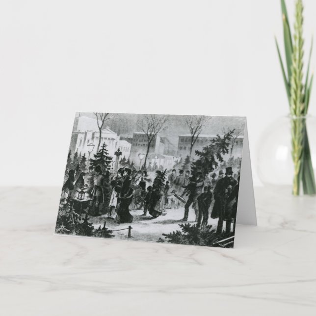 Cartão De Festividades Christmas tree market in the Augustusplatz (Frente)