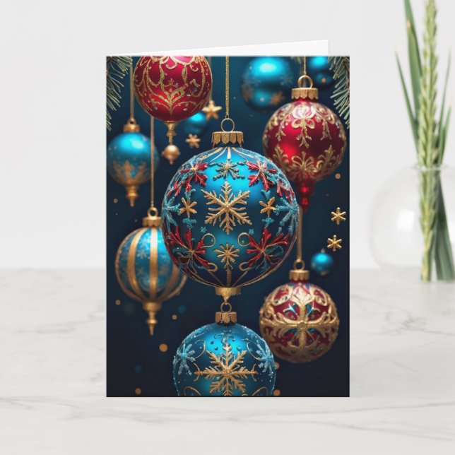 Cartão De Festividades Christmas Tree Ornaments Christmas Card (Frente)