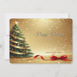 Cartão De Festividades Christmas Tree Ribbons Holiday Card