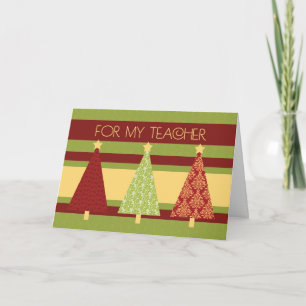 Cartão De Festividades Christmas Trees Teacher Happy Holidays Card