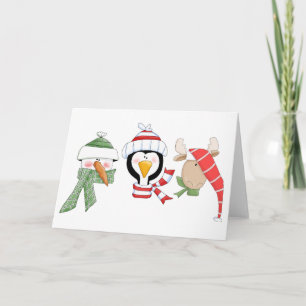 Cartão De Festividades Christmas Trio Animals