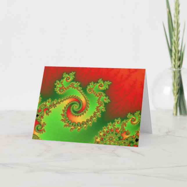 Cartão De Festividades Christmas Triple Twirl Greetings Card (Frente)
