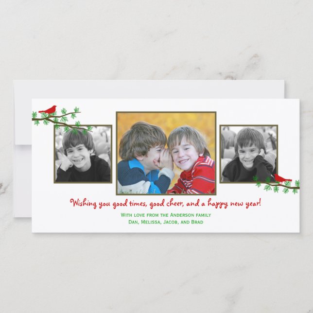 Cartão De Festividades Christmas Twitters Holiday Photo Card (Frente)
