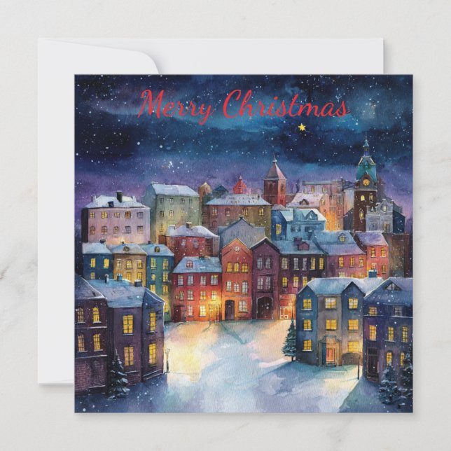 Cartão De Festividades Christmas Village (Frente)