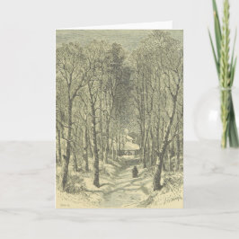 Cartão De Festividades Christmas Walk in the Woods Greeting Card