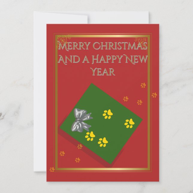 Cartão De Festividades Christmas Whispers Elegant Gold Flat Holiday Card (Frente)