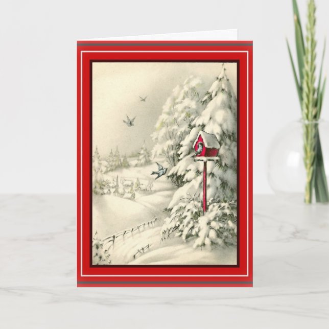 Cartão De Festividades Christmas White Winter Wonderland Card (Frente)