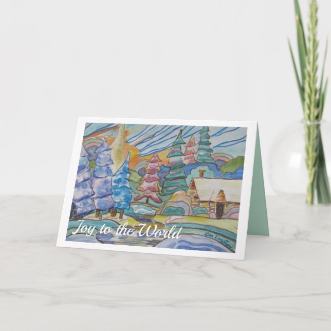 Cartão De Festividades Christmas Winter Scene (Frente)