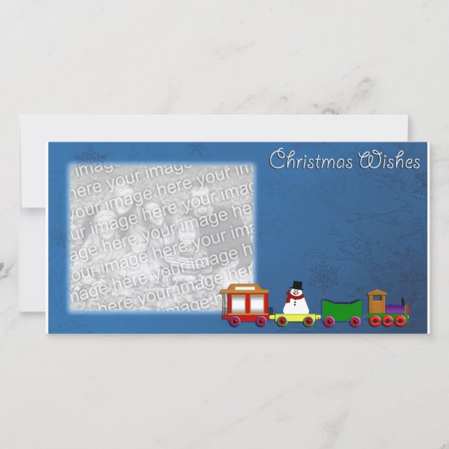 Cartão De Festividades Christmas Wishes Photo Template (Frente)