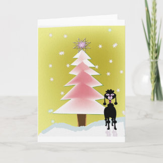 Cartão De Festividades Christmas with a poodle