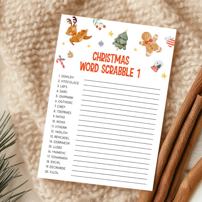 Cartão De Festividades Christmas Word Scrabble Game (Christmas Party Games )