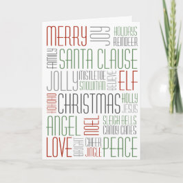 Cartão De Festividades Christmas Words - Holidayzfordayz