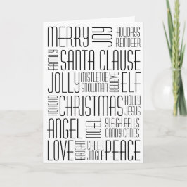 Cartão De Festividades Christmas Words - Holidayzfordayz