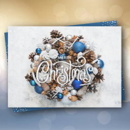 Cartão De Festividades Christmas Wreath Flat