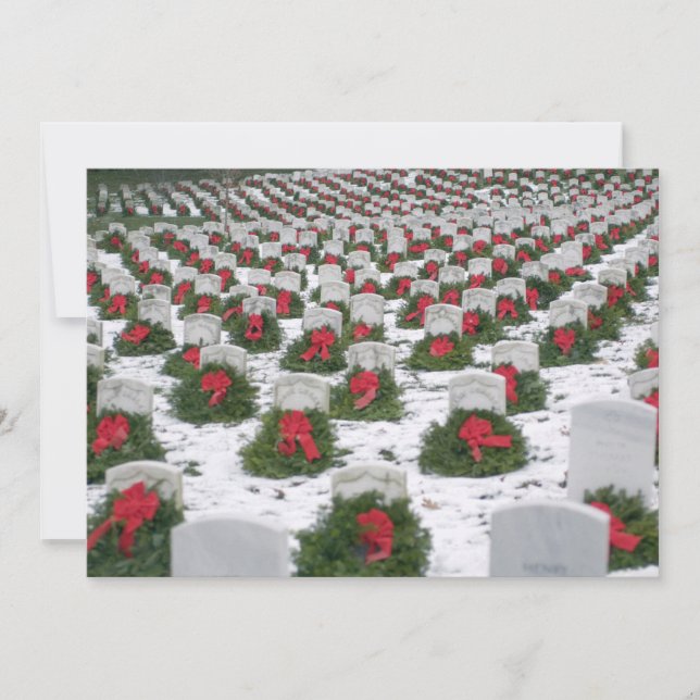 Cartão De Festividades Christmas wreaths snow Arlington National Cemetery (Frente)