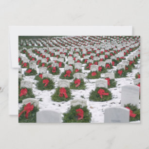 Cartão De Festividades Christmas wreaths snow Arlington National Cemetery