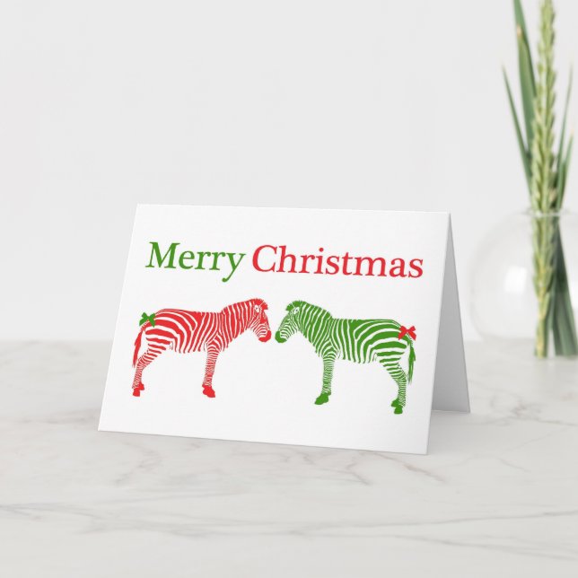 Cartão De Festividades Christmas Zebra Card (Frente)