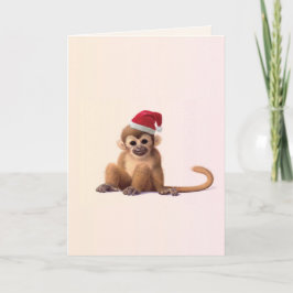 Cartão De Festividades Christmas Zoo Babies Monkey Christmas Card