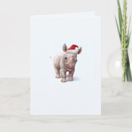 Cartão De Festividades Christmas Zoo Babies Rhino Christmas Card