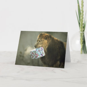 Cartão De Festividades Chrstmas Lion