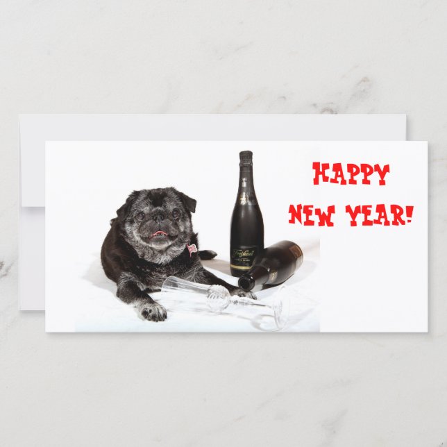 Cartão De Festividades Chubbs The Wampug Happy New Year Photo Card (Frente)