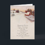 Cartão De Festividades Church Christian Snow Winter<br><div class="desc">Hora de celebrar as férias. Este impressão natal vintage representa uma cena de vitória com uma igreja.</div>