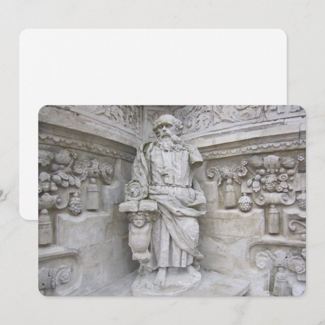 Cartão De Festividades Church Sculpture (Frente/Verso)