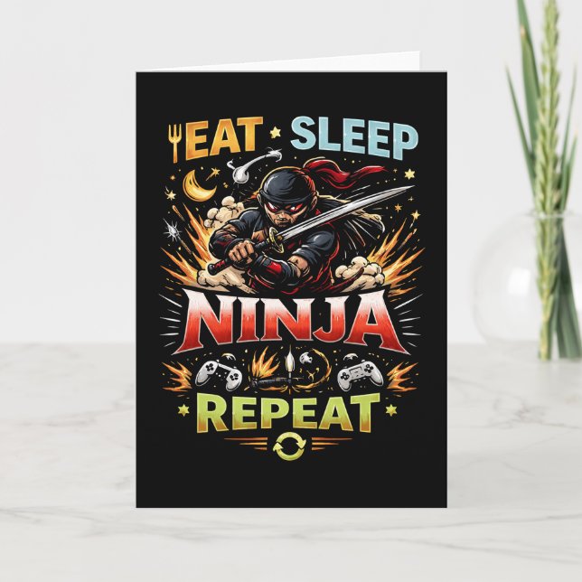 Cartão De Festividades Ciclo de Vida Ninja (Frente)