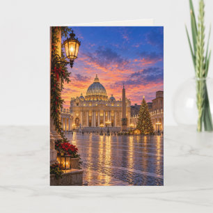 Cartão De Festividades Cidade do Vaticano Natal Branco