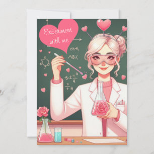 Cartão De Festividades Cientista fofo do dia dos namorados